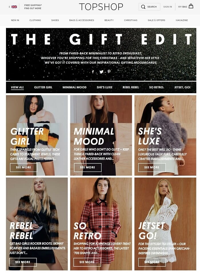 Top Shop Theme Based Gift Landing Page