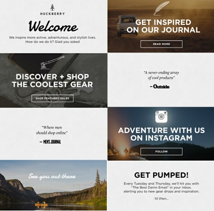 Huckberry Ecommerce Welcome Email