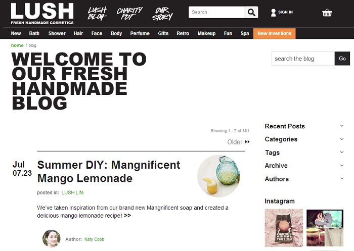 Lush's Blog Homepage