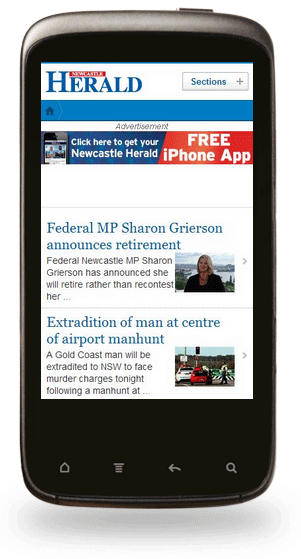 Newcastle Herald Mobile Website